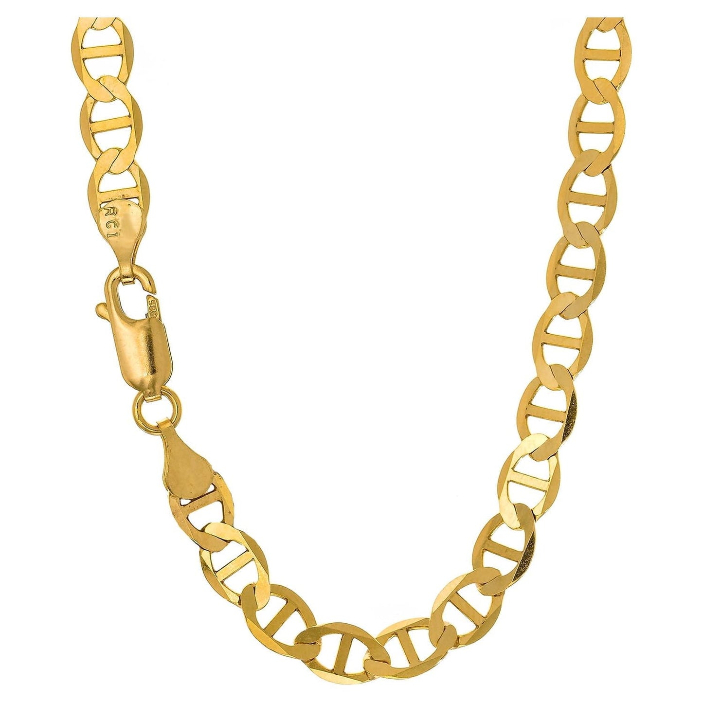 10k Solid Yellow Gold 3.2mm Mariner Chain Necklace- 16" 18" 20" 22" 24