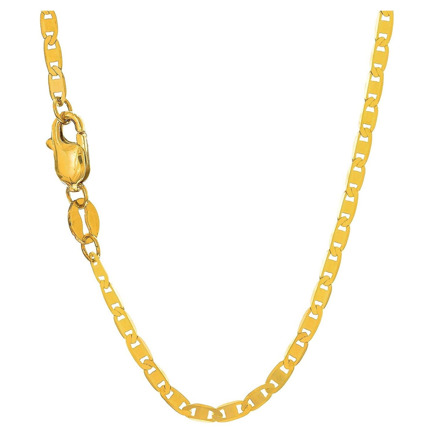 10k Solid Yellow Gold 3.2mm Mariner Chain Necklace- 16" 18" 20" 22" 24