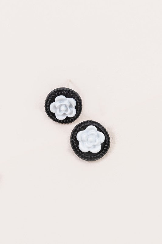 Noir Rose Stud Earrings