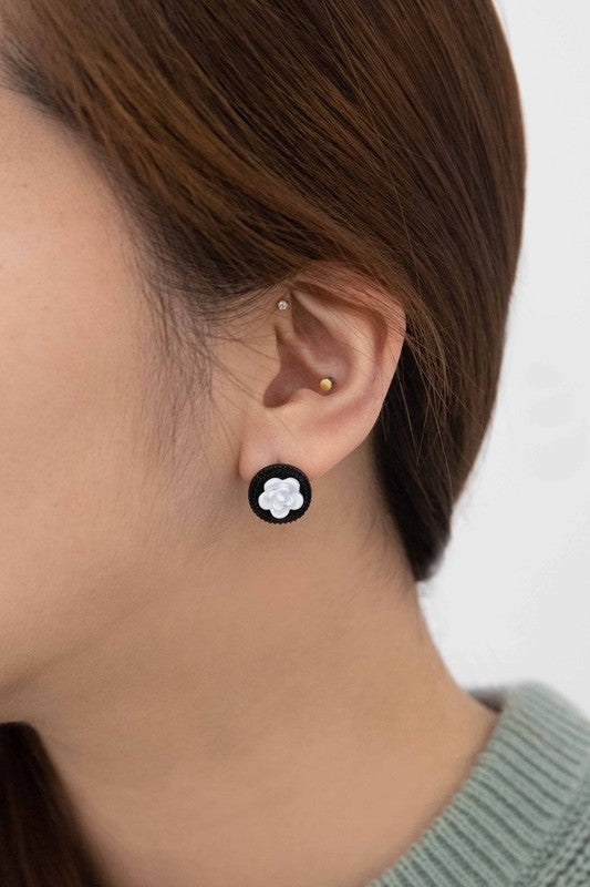 Noir Rose Stud Earrings