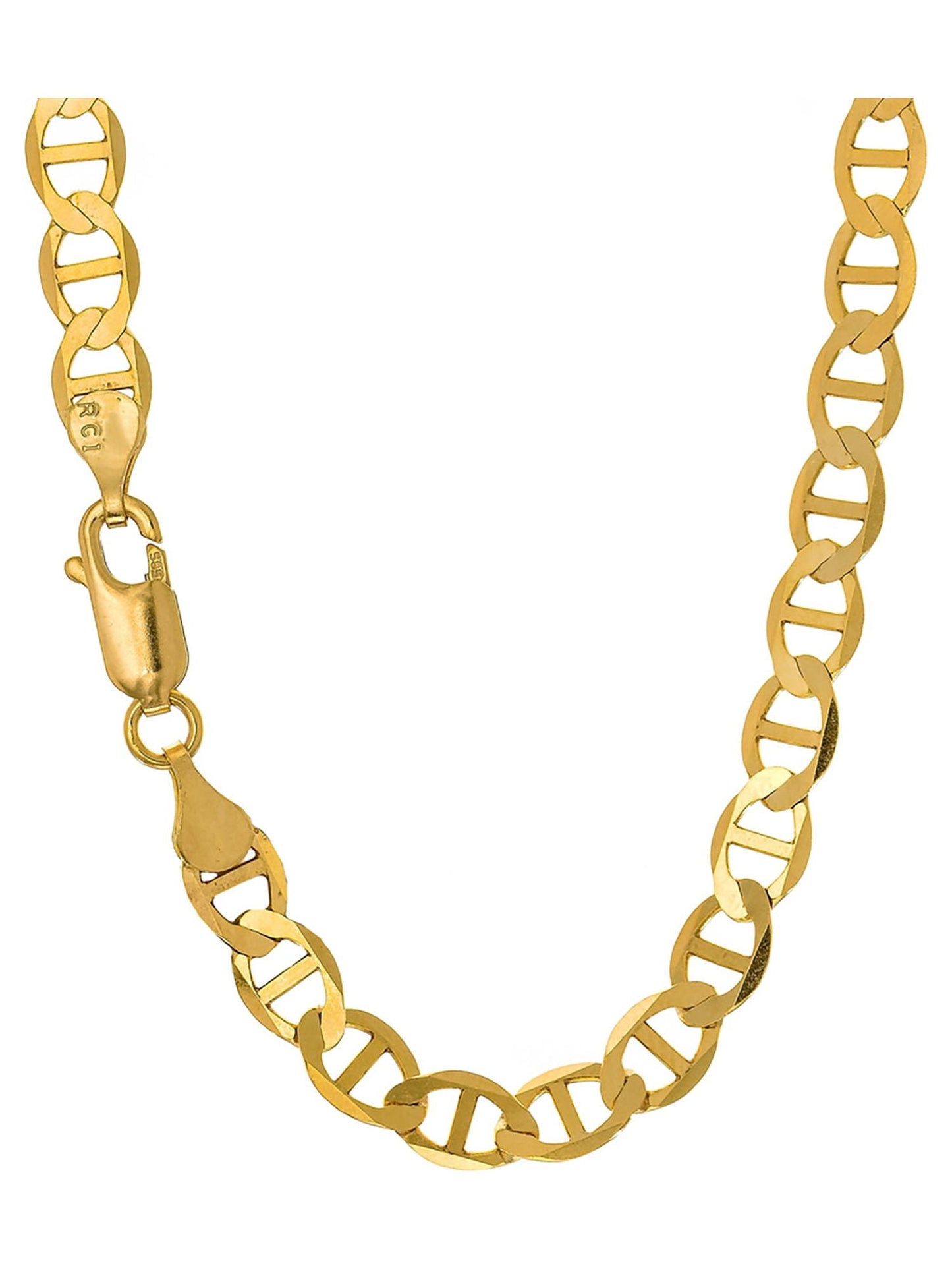 10k Solid Yellow Gold 3.2mm Mariner Chain Necklace- 16" 18" 20" 22" 24