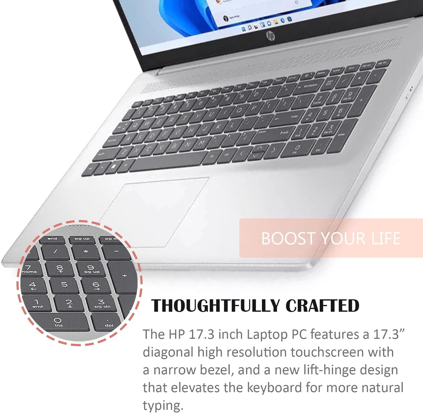 HP 17 Touchscreen Computer Laptop for Student and Business, 17.3" HD+,