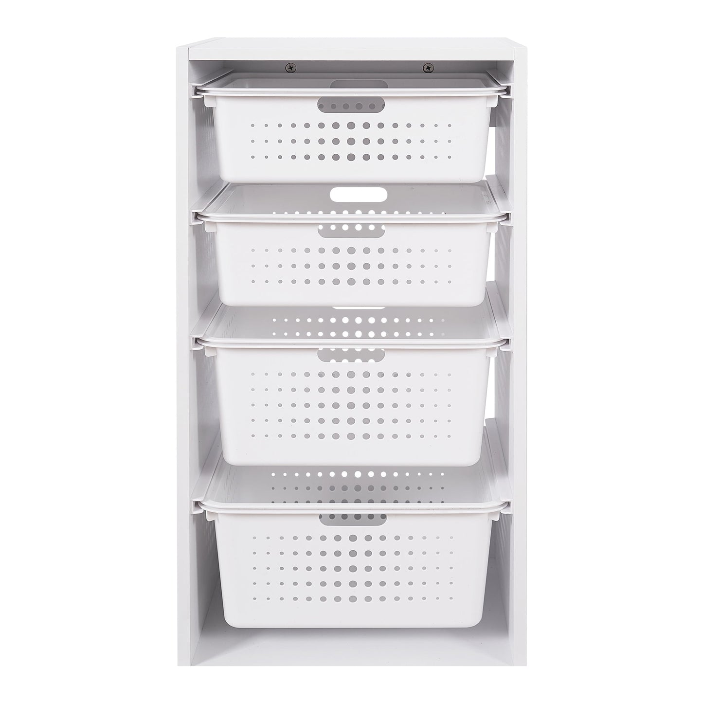 Your Zone Kids Sliding Bin Organizer with 4 Storage Bins, White, Age 3