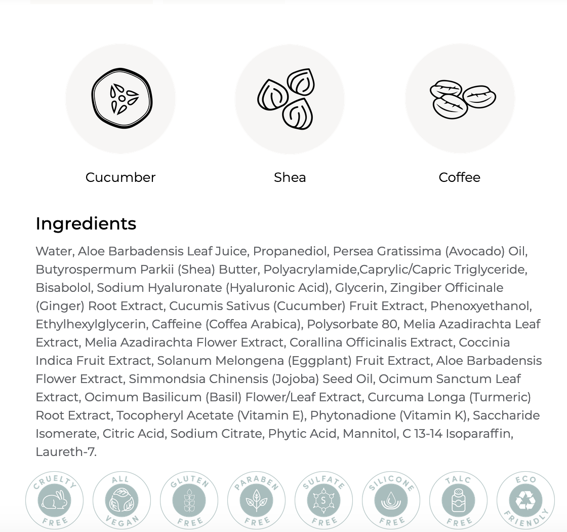 Cucumber Herbal Eye Firming Gel