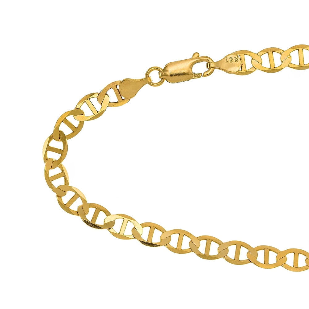 10k Solid Yellow Gold 3.2mm Mariner Chain Necklace- 16" 18" 20" 22" 24