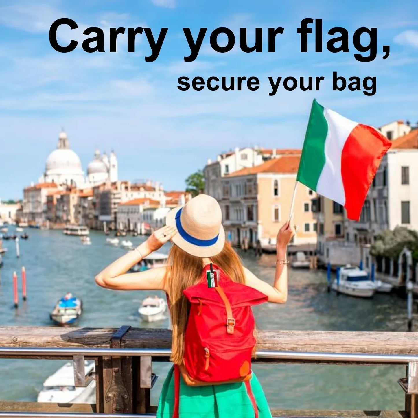 Smart Bag Security Tag -  Hungary Flag [Pack 2]