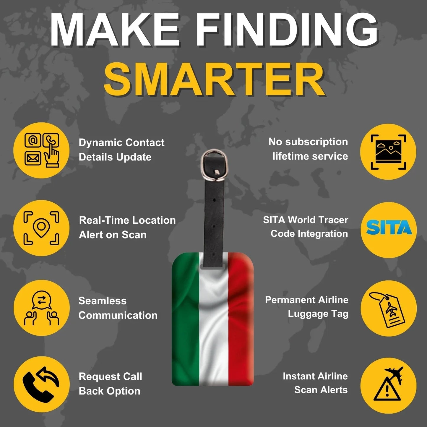 Smart Bag Security Tag -  Hungary Flag [Pack 2]