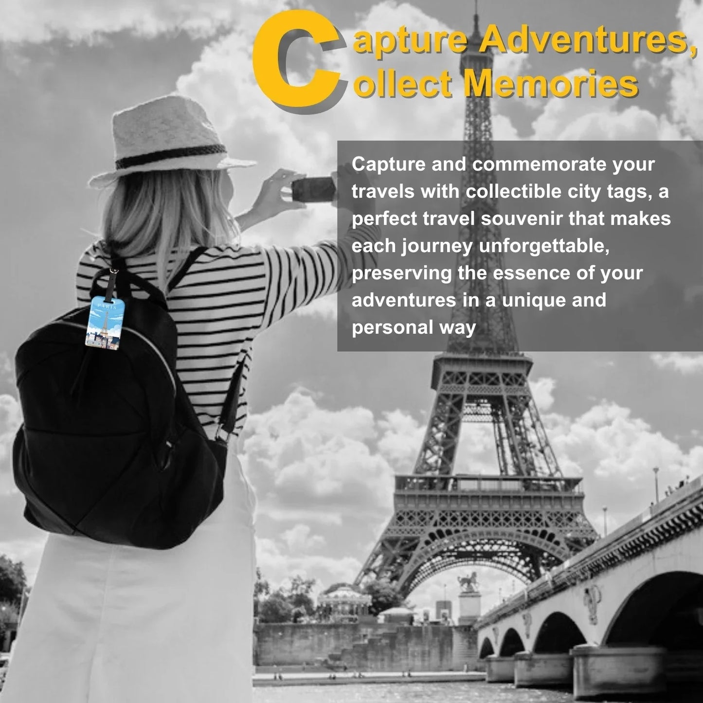 Smart Bag Security Tag - Paris [Pack 2]