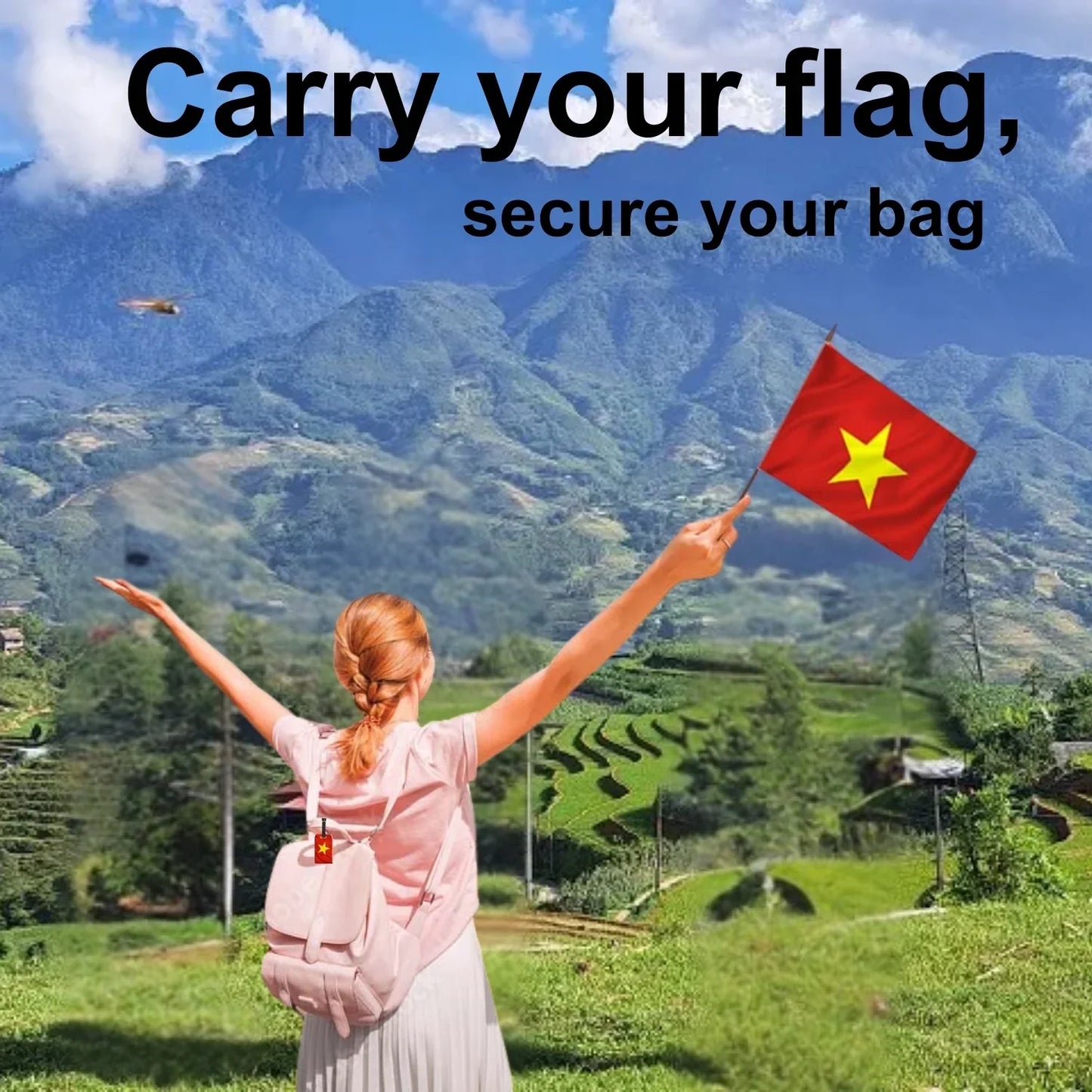 Smart Bag Security Tag -  Vietnam Flag [Pack 2]
